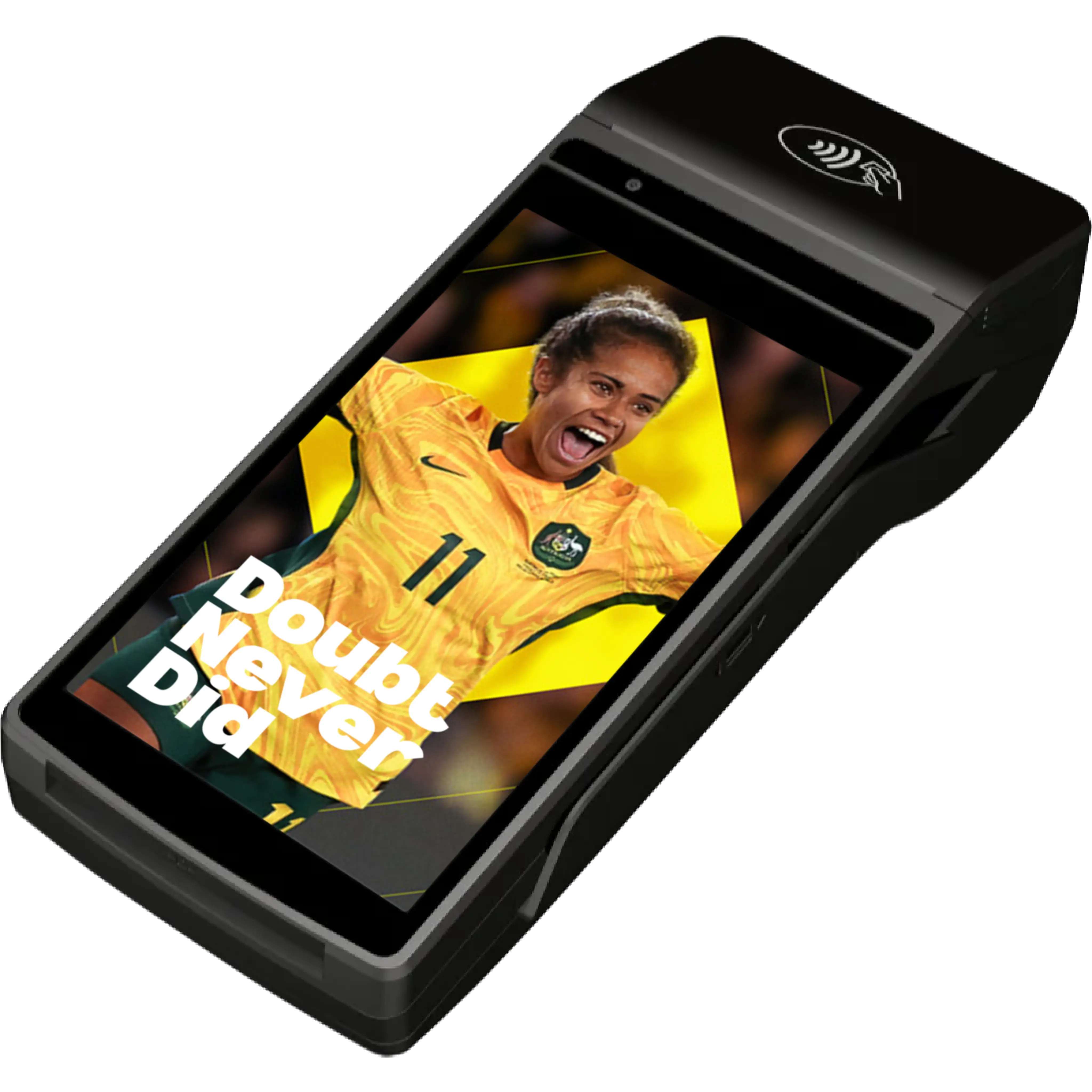 A Tap ad running on a Lightspeed point-of-sale customer display